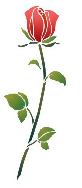 Spf087 pochoir de rose tige droite mon artisane