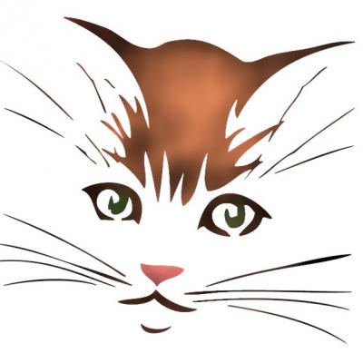 Sti380 pochoir tete chat
