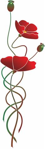 Sticker coquelicots design moderne fl14003 coquelicot autocollant