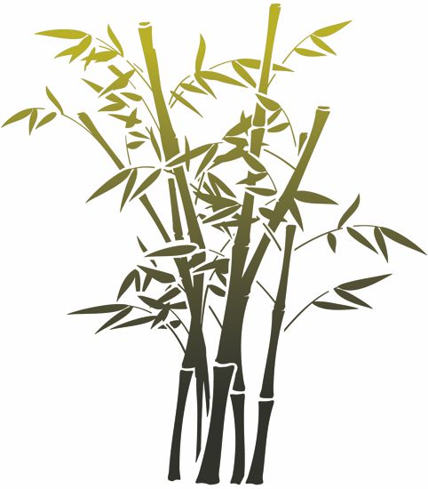 Tiges bambous pochoir mural stipo1412