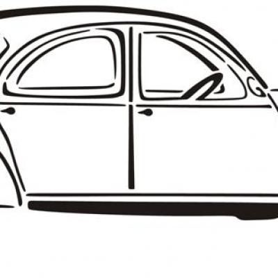 Voiture deux chevaux 2cv citroen pochoir medium 
