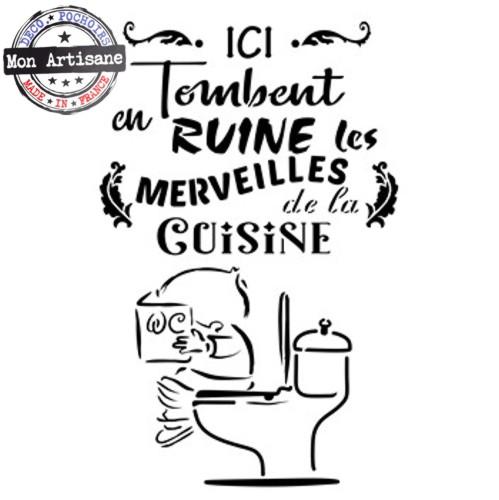Wc1 citation pour les toilettes pochoir a peindre mon artisane