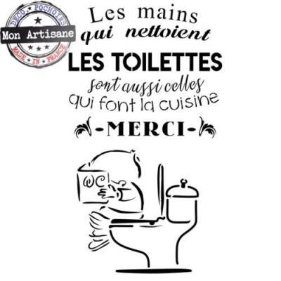 Wc2 citation pour les toilettes pochoir mon artisane